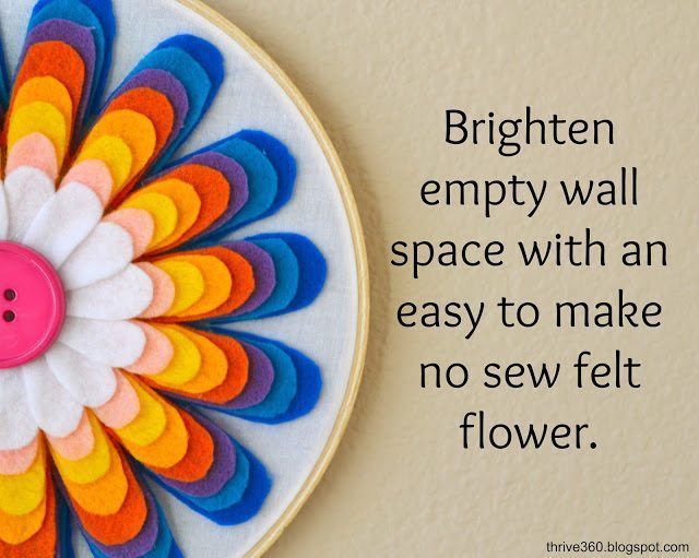 DIY embroidery flower wall art project