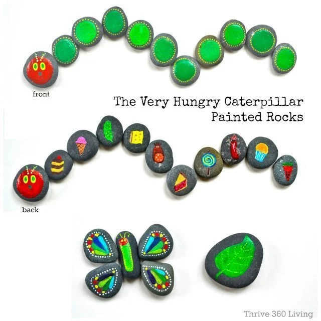 The Very Hungry Caterpillar Painted Rocks