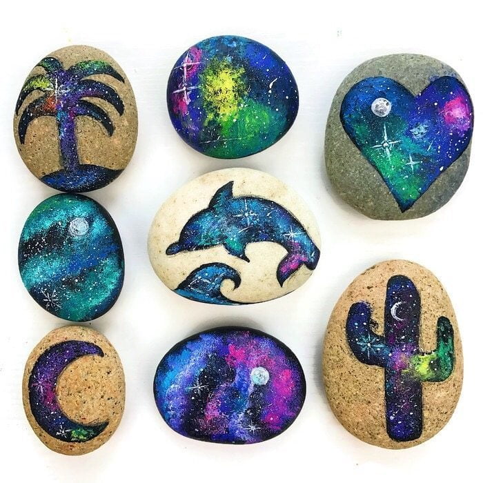How to make galaxy painted rocks