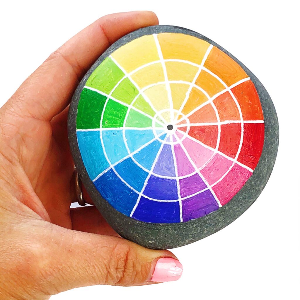 Color Wheel Painted rock
