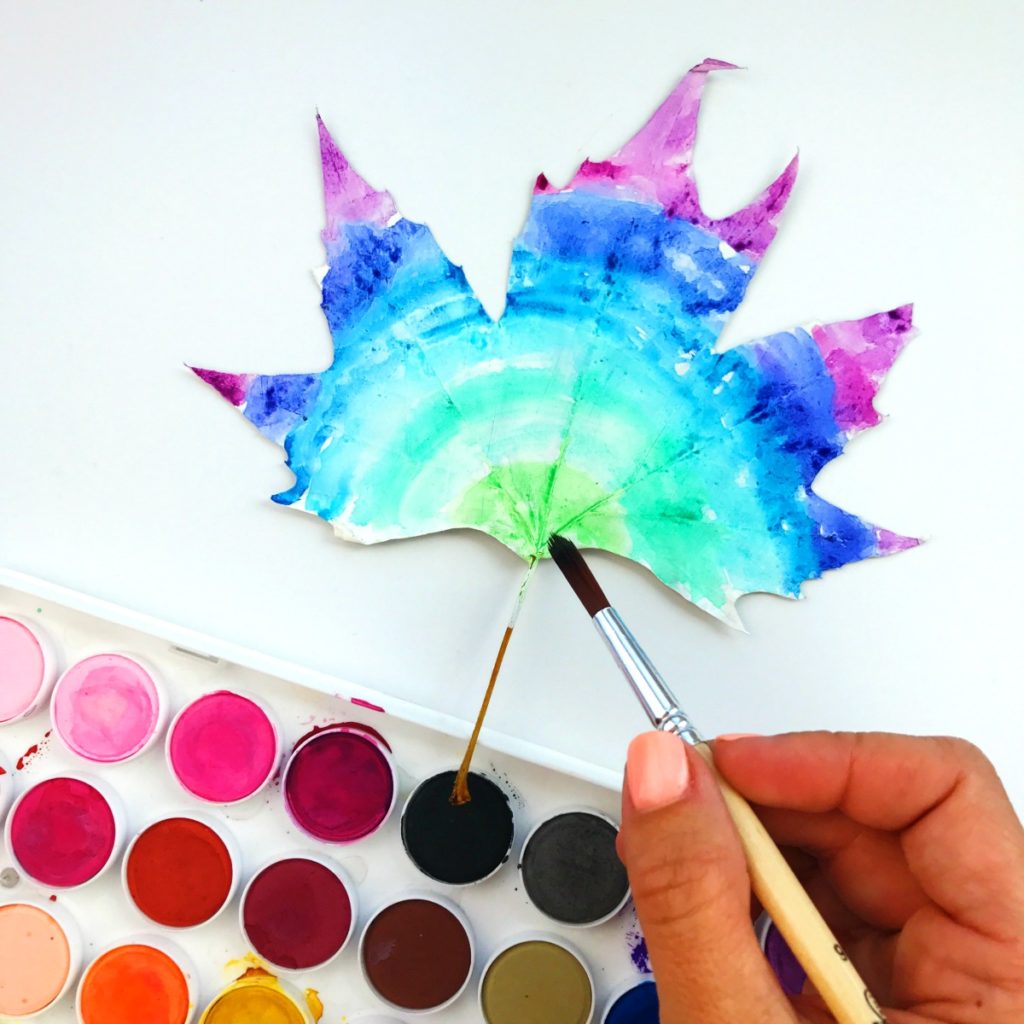 Painting example for Watercolor Leaf Art