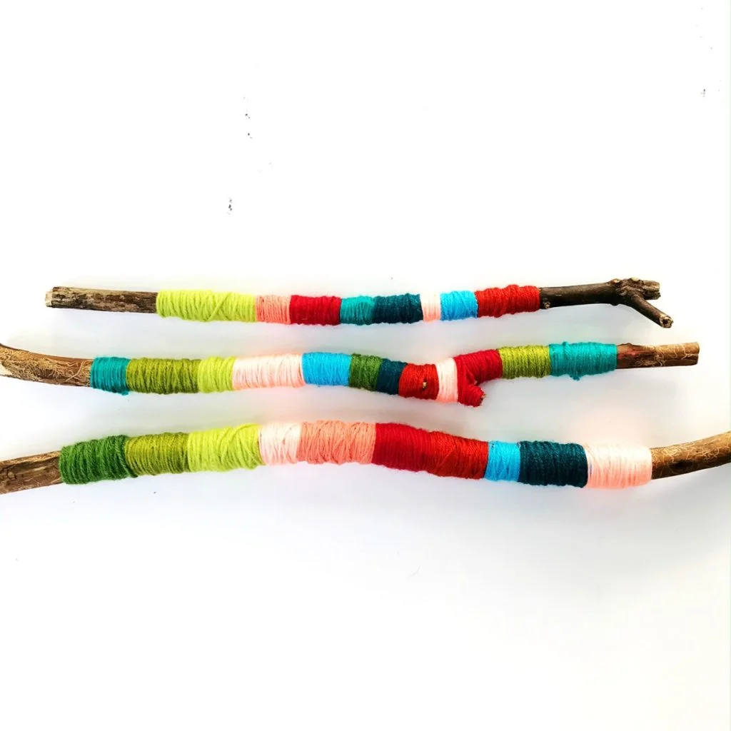 Yarn Wrapped Stick Wall Hanging