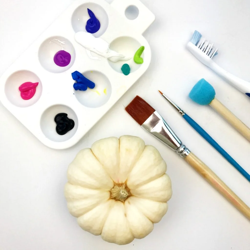 Supplies to paint galaxy pumpkins