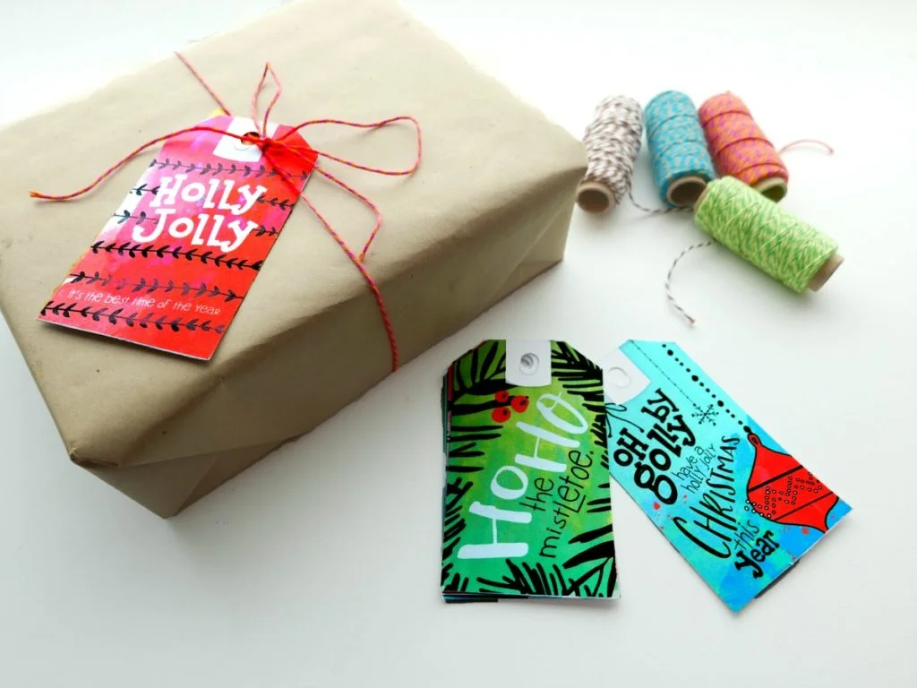 Gift wrapped with these Free Printable Christmas Gift Tags