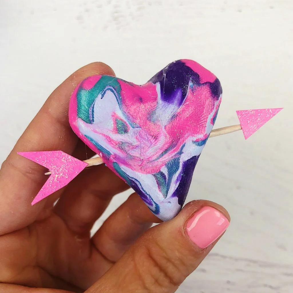 Marble Clay Hearts