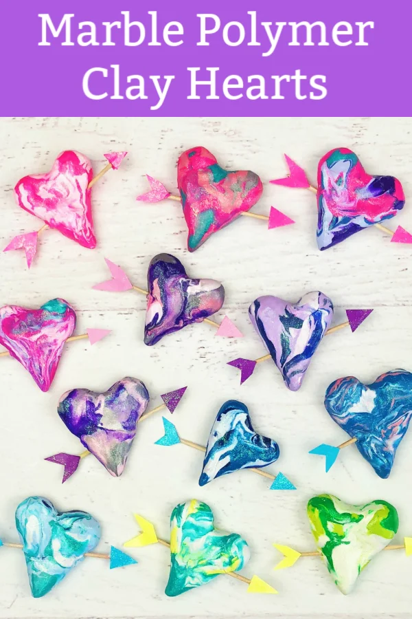 Marble Polymer Clay Hearts
