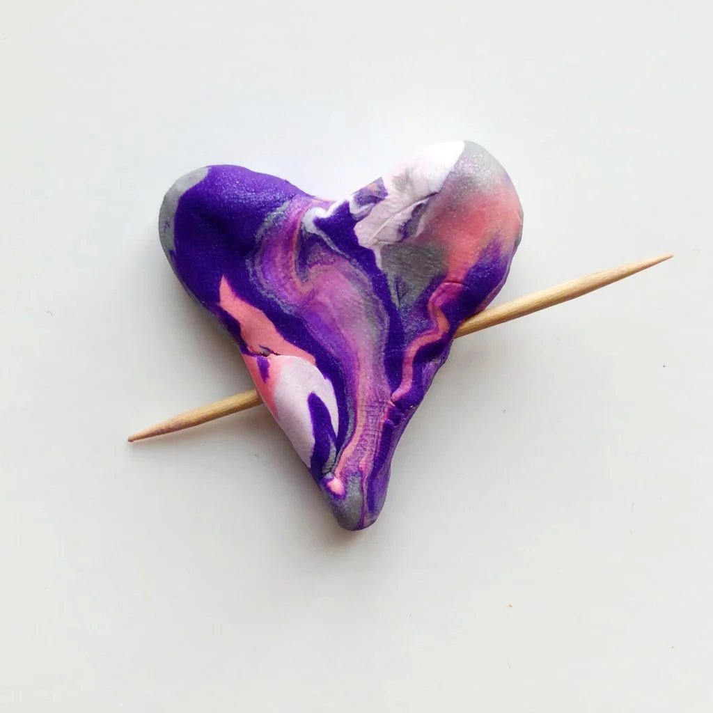 Marble Clay Hearts