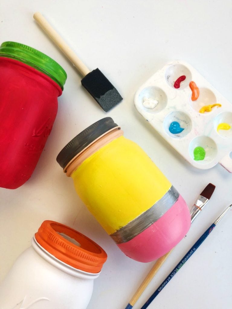 School Supplies Mason Jars Craft - Teacher Appreciation, School Supplies Storage, Teacher Gifts