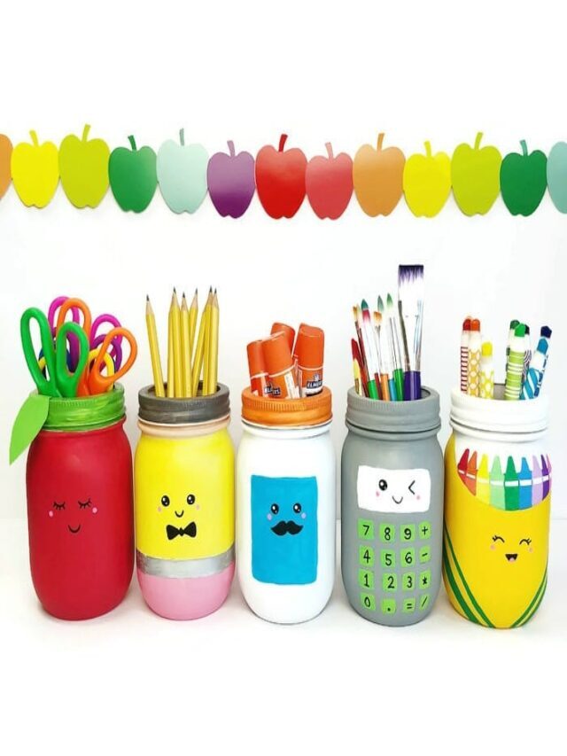 Mason Jar Craft for School Supplies