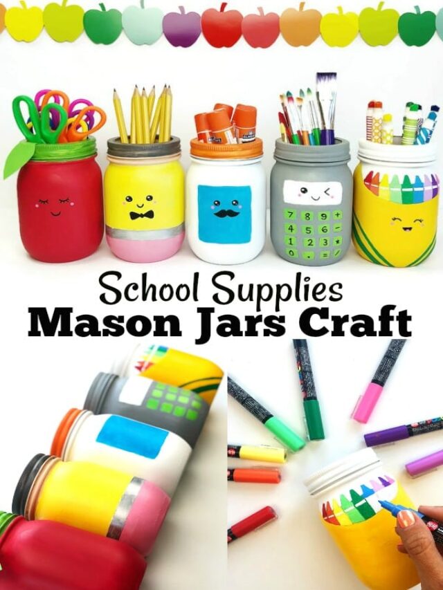 Mason Jar School Supply Craft Gift For Teachers