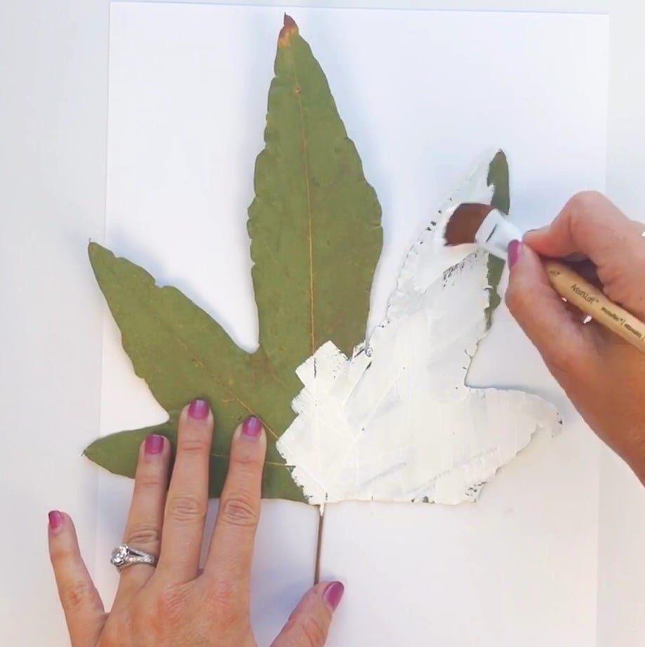 Leaf Painting with Puffy Paints