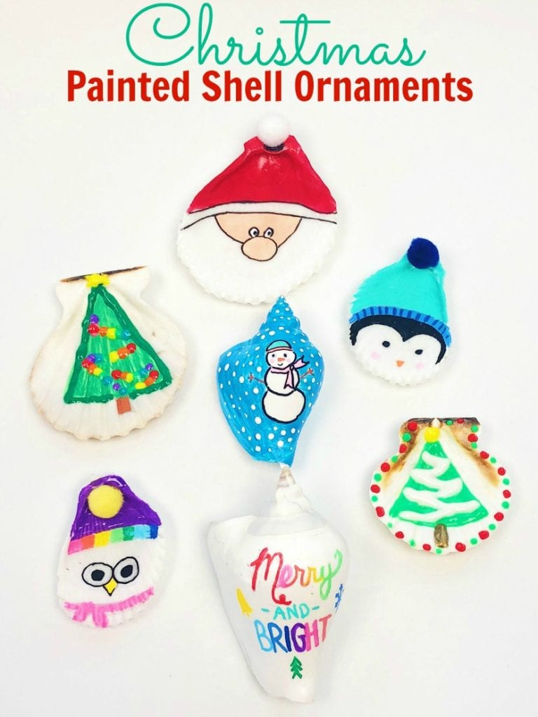 Christmas Painted Shell Ornaments