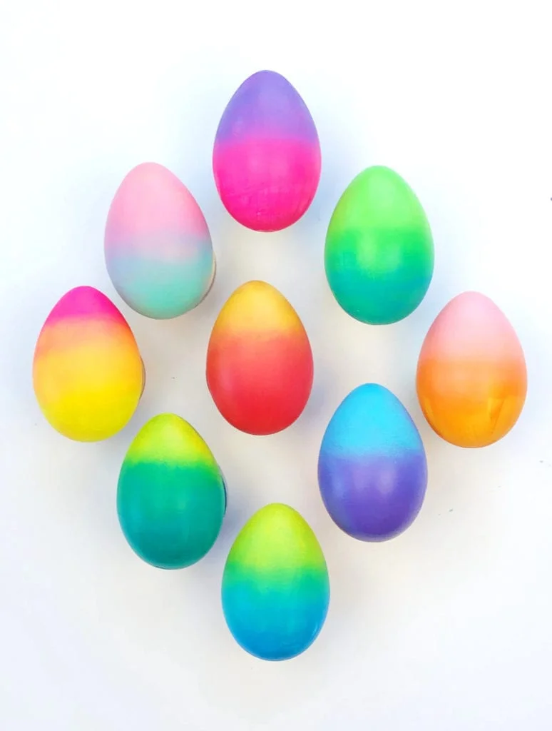 Painted Gradient Easter eggs