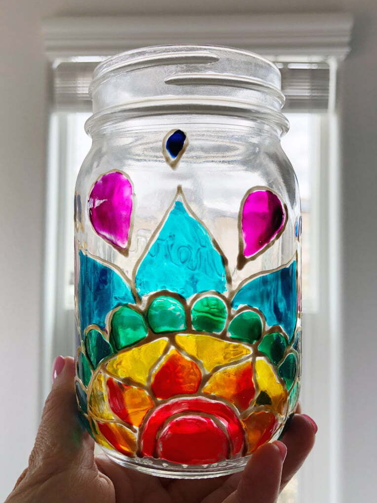 How to Paint Stained Glass Jars and Vases