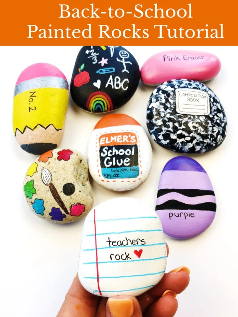 Back to school painted rocks tutorial