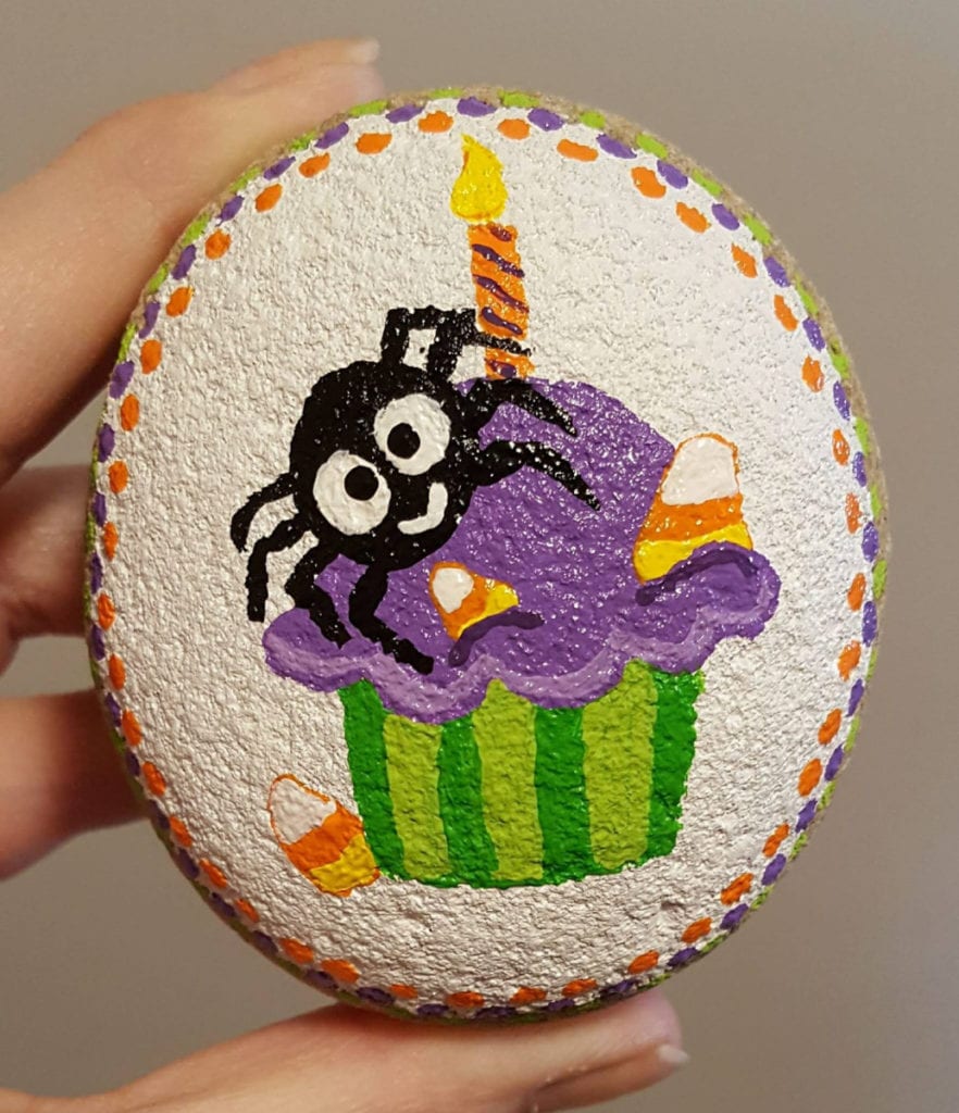 Spider on a cupcake painting idea