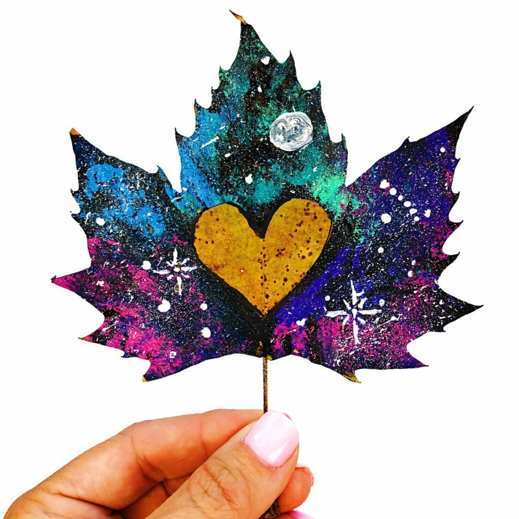 how to paint leaves with acrylic