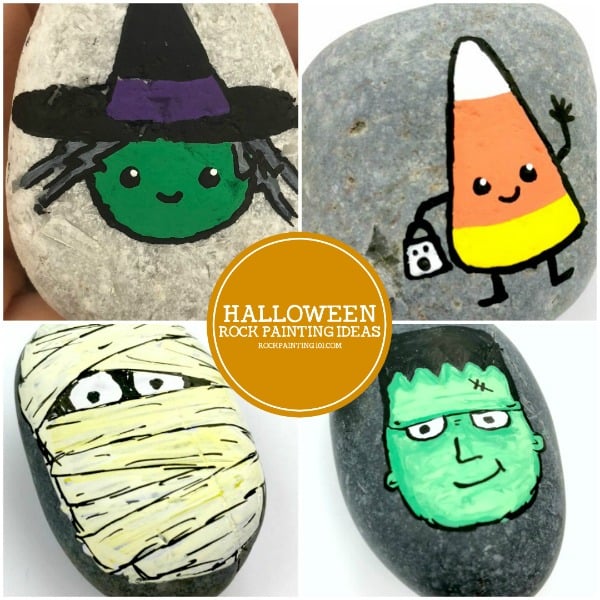 Easy Halloween themed painted rock ideas