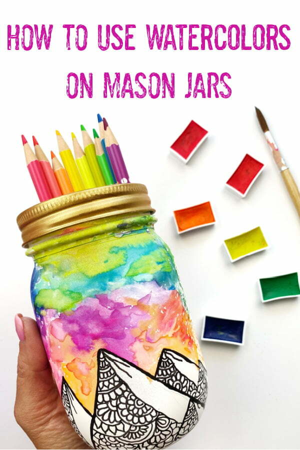 How to use Watercolors on Mason Jars