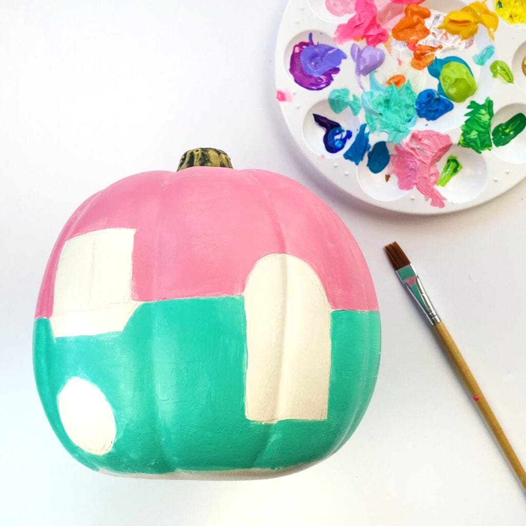 Adding the main colors to the pumpkin, make sure you leave the parts that will be more detailed white to make it easier