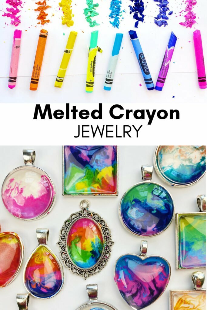 Melted Crayon Art Jewelry Turn crayons into jewelry