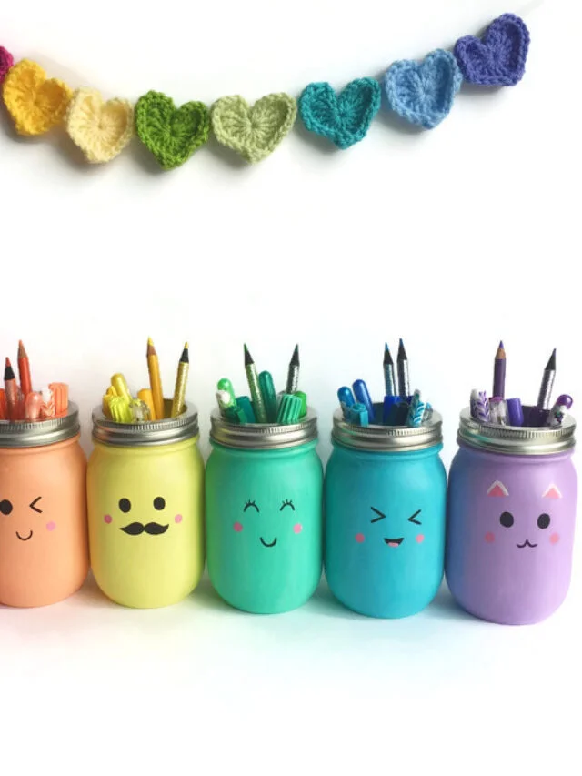 Kawaii Painted Mason Jars