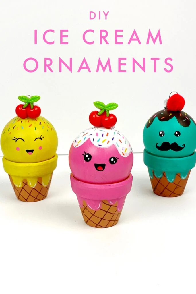 DIY Ice Cream Christmas Ornaments