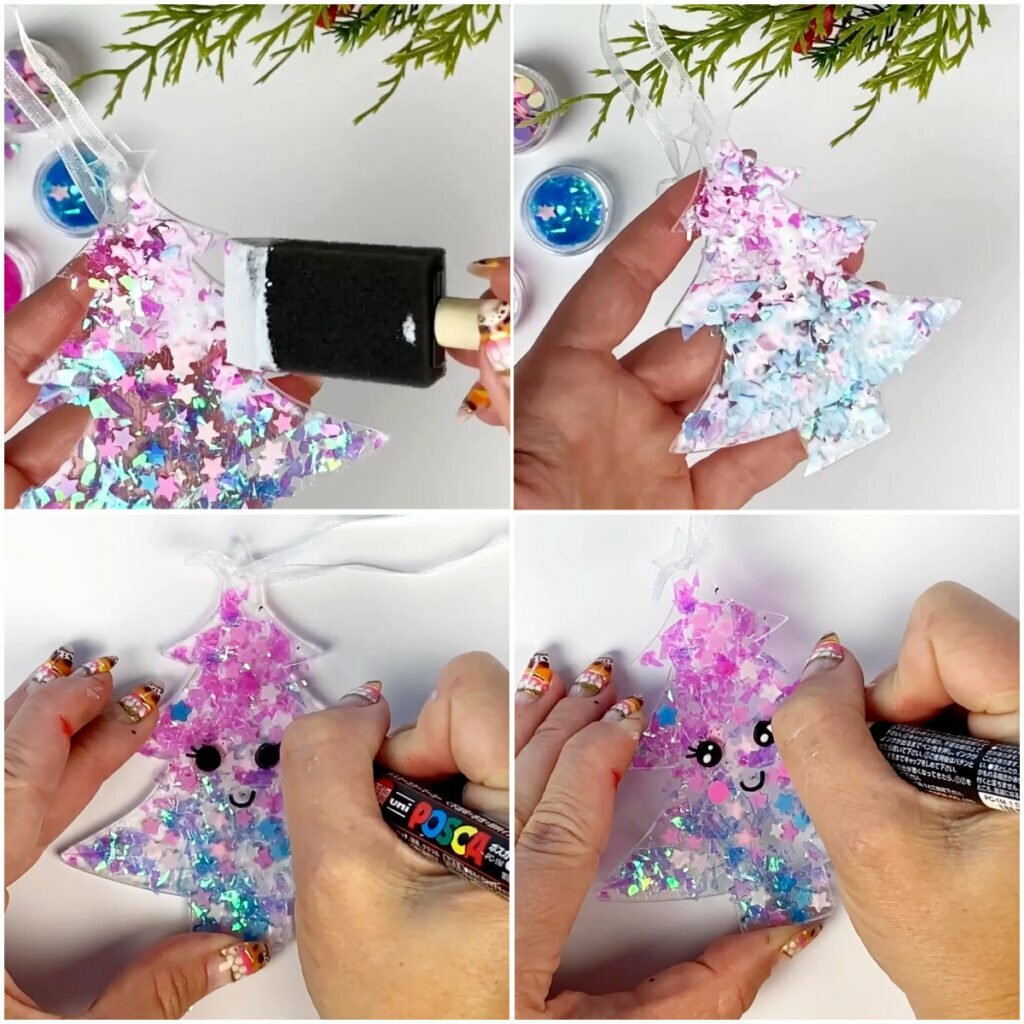 Easy Glitter Ornaments Christmas Craft
