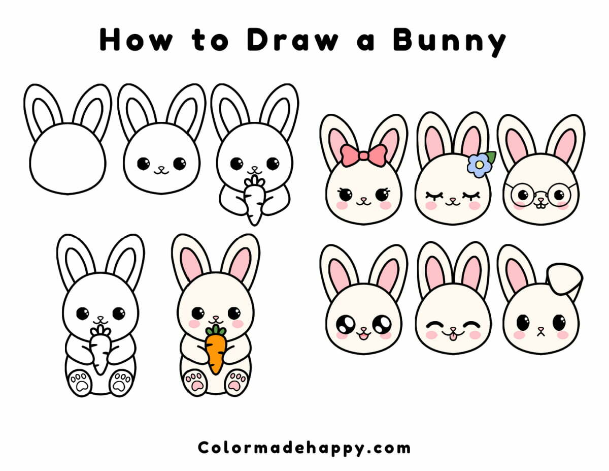 Rabbit Drawing Tutorial - How to draw Rabbit step by step-saigonsouth.com.vn