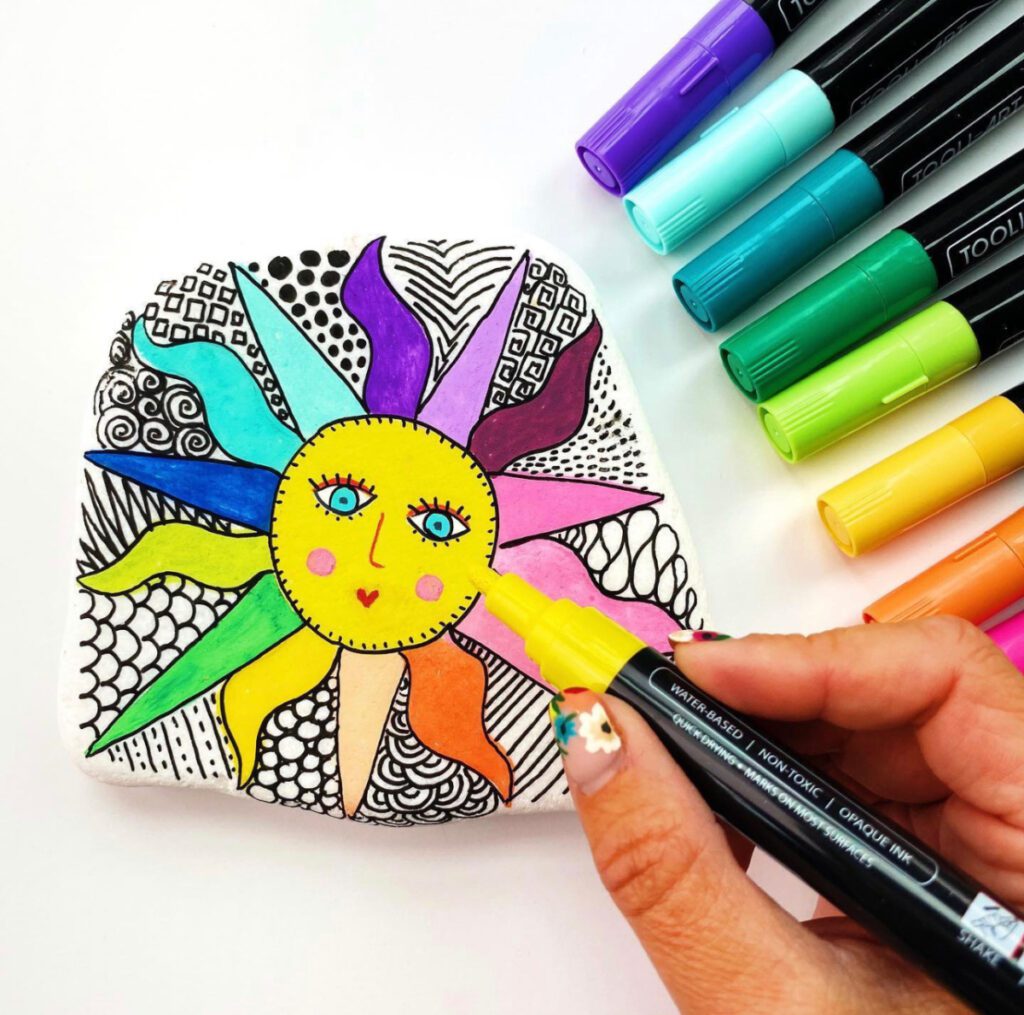 Paint pens for rock painting