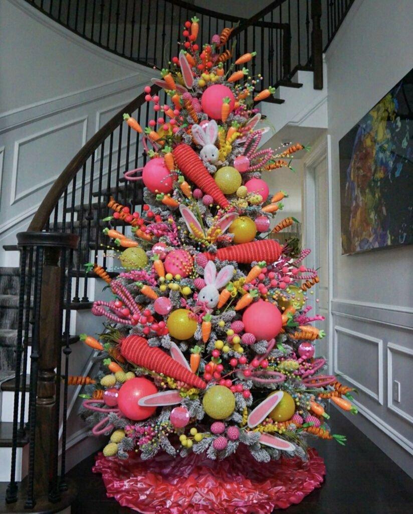 Easter tree as part of a collection of year round Christmas trees