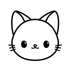 Cat sketch. linear drawing of a cat s head isolated on white background.  vector illustration. | CanStock