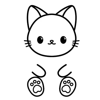 Vector Illustration. Cat`s Face, Black and White Hand-drawn Sketch Stock  Vector - Illustration of kitten, cute: 131653759