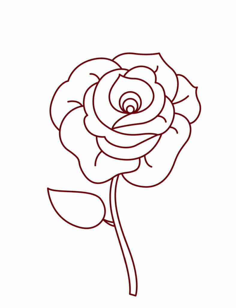Top, View, Simple, Outline, Drawing, Sketch - Coloring Pages Of Flowers -  Free Transparent PNG Clipart Images Download