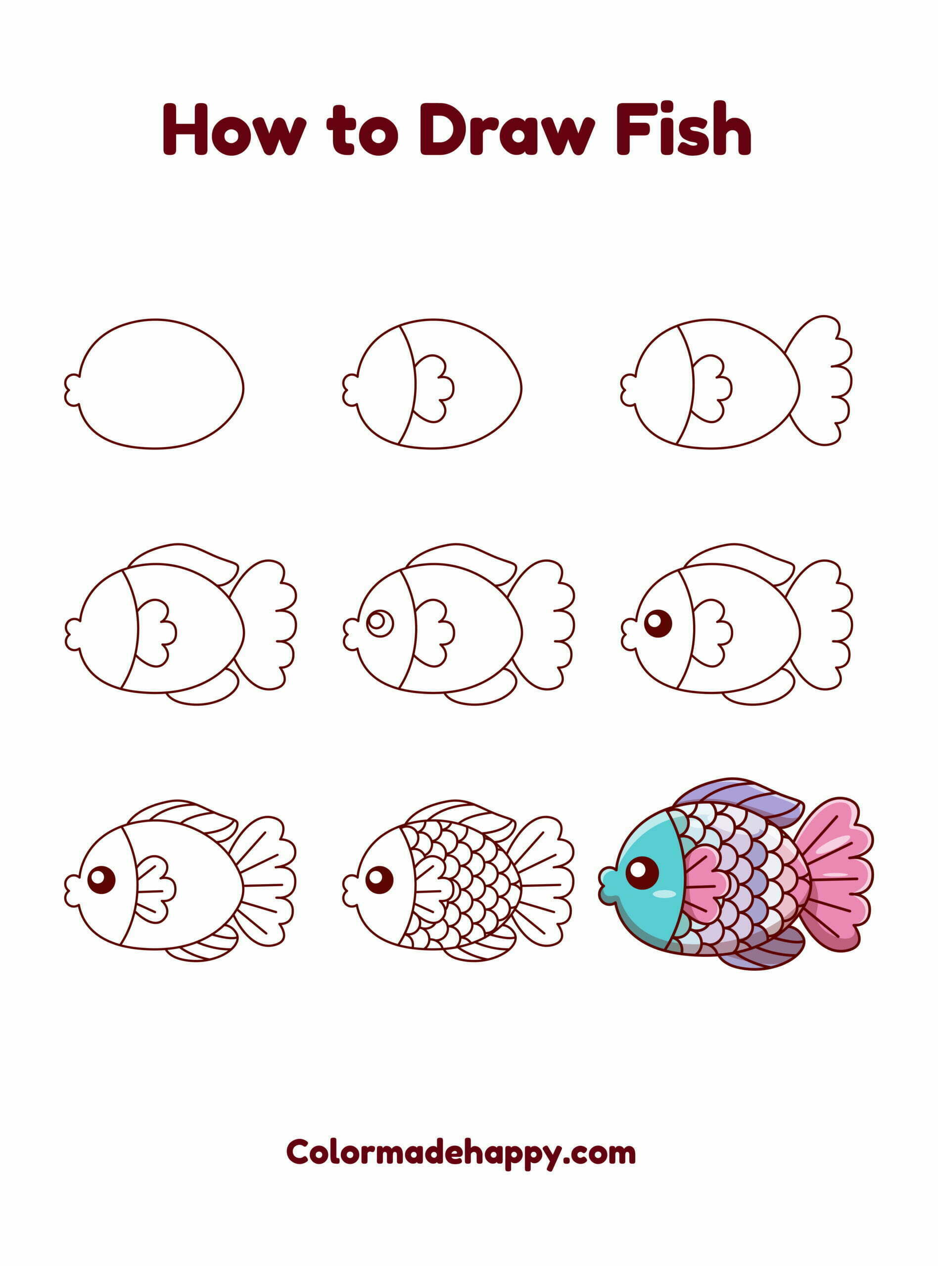 How to Draw Fish: Easy Step-by-Step Fish Drawing [With Video]-saigonsouth.com.vn
