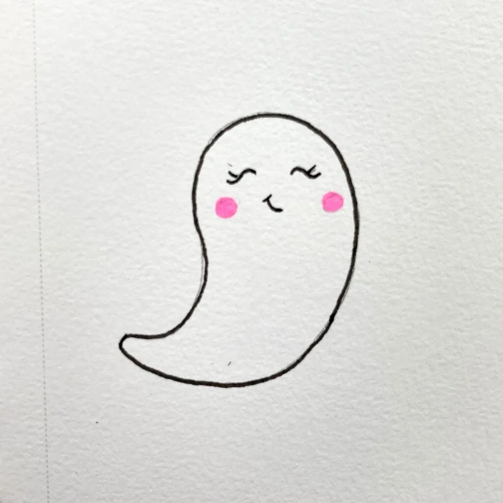 simple cute ghost drawing
