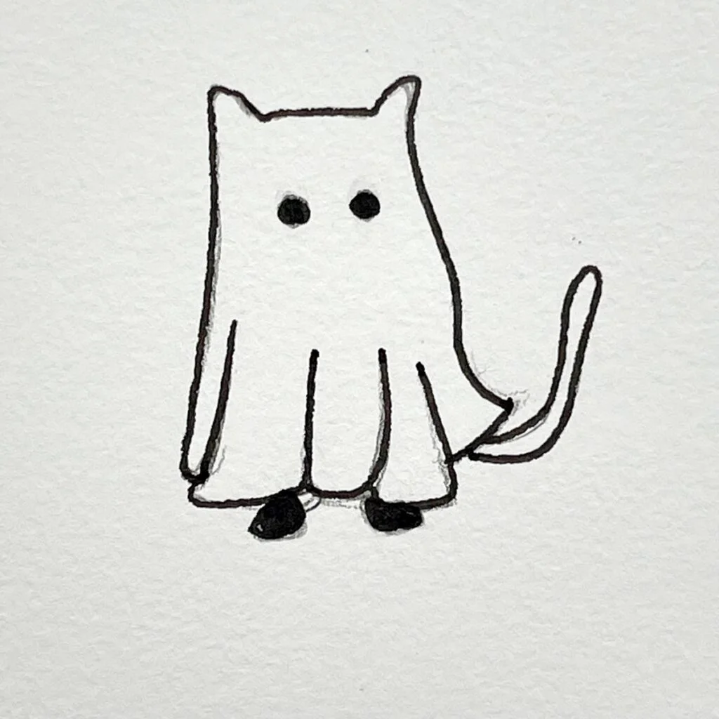ghost cat drawing