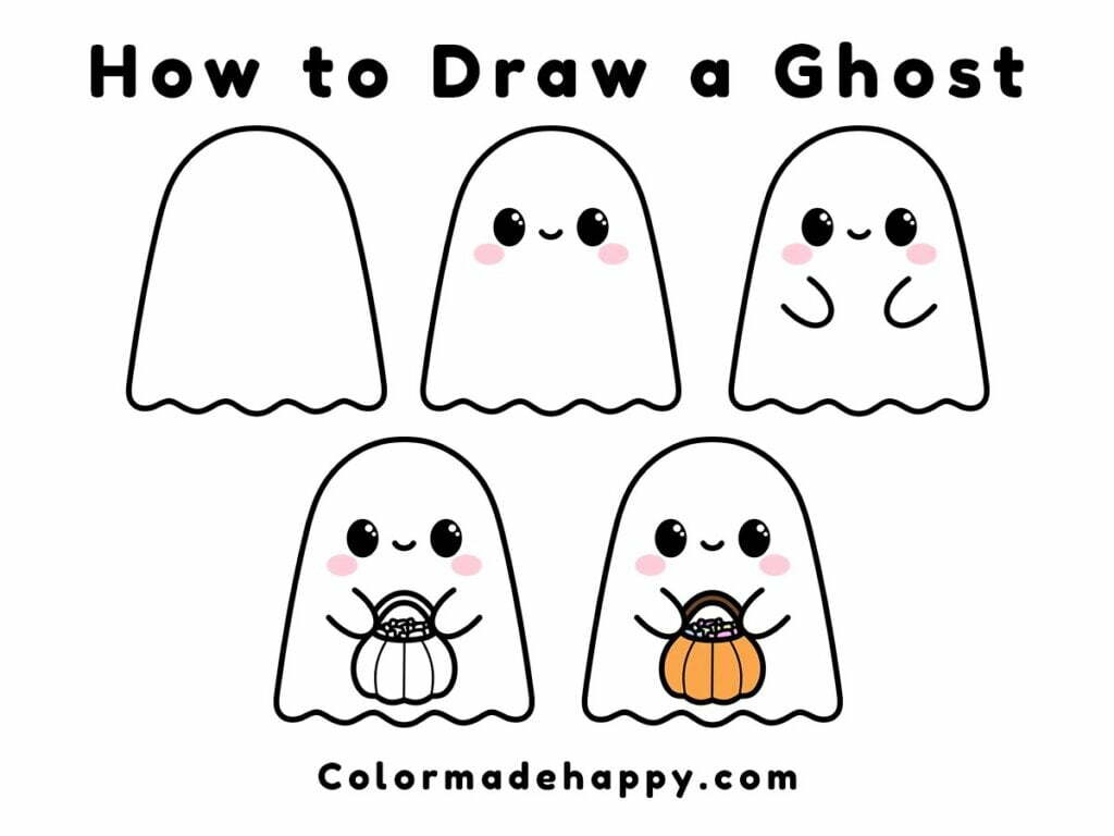 How to Draw a Ghost Step by Step