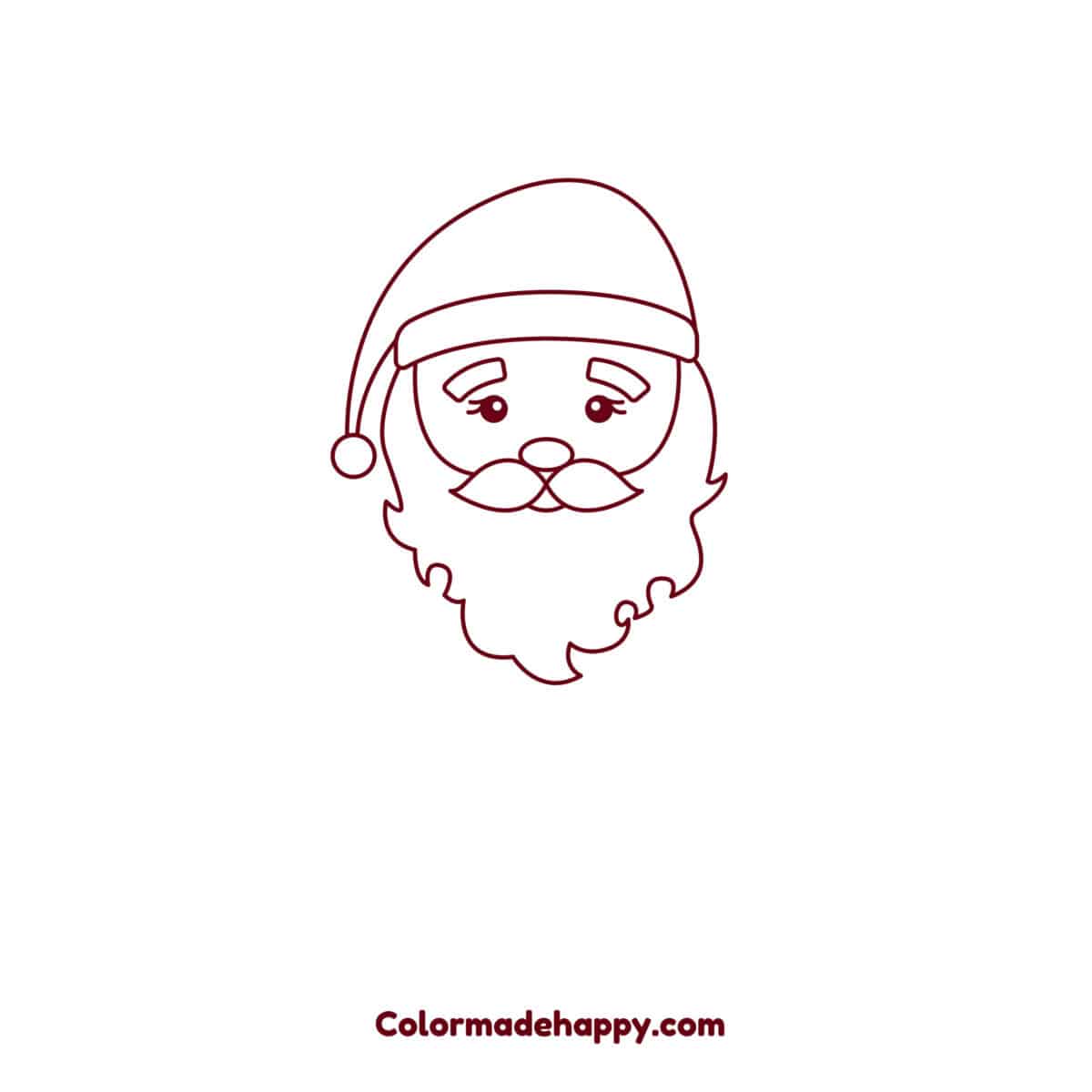 Santa drawing with a flowing beard