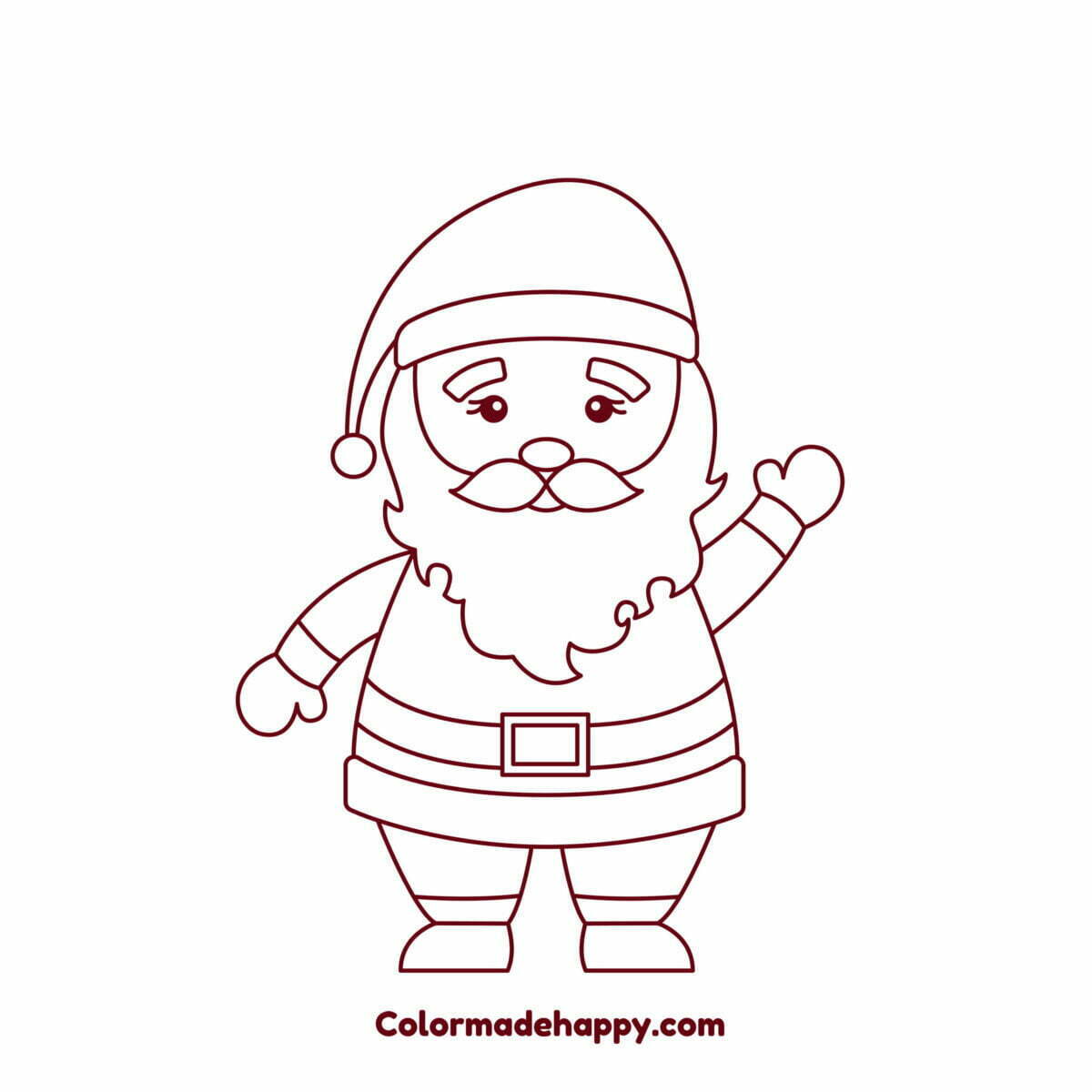 How to draw Santa completed drawing