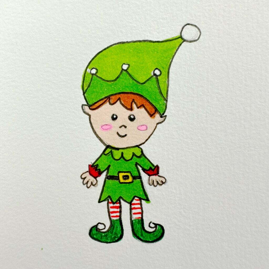 Christmas elf drawing