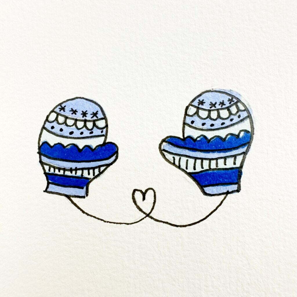 winter mittens drawing