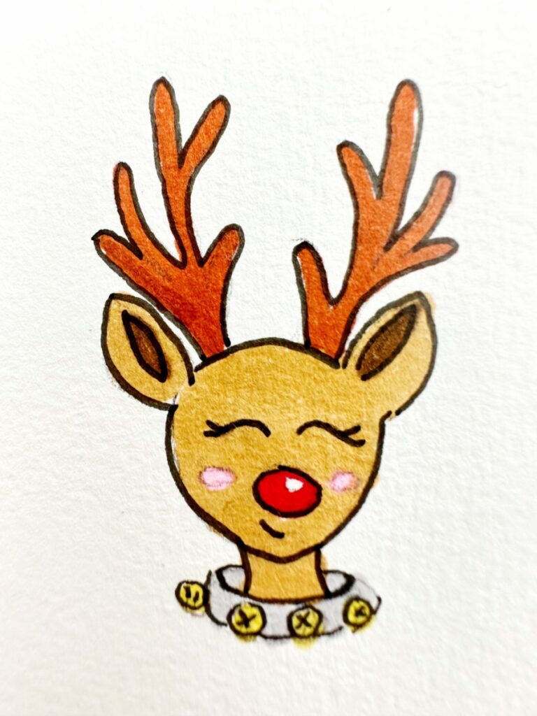 Rudolph reindeer drawing