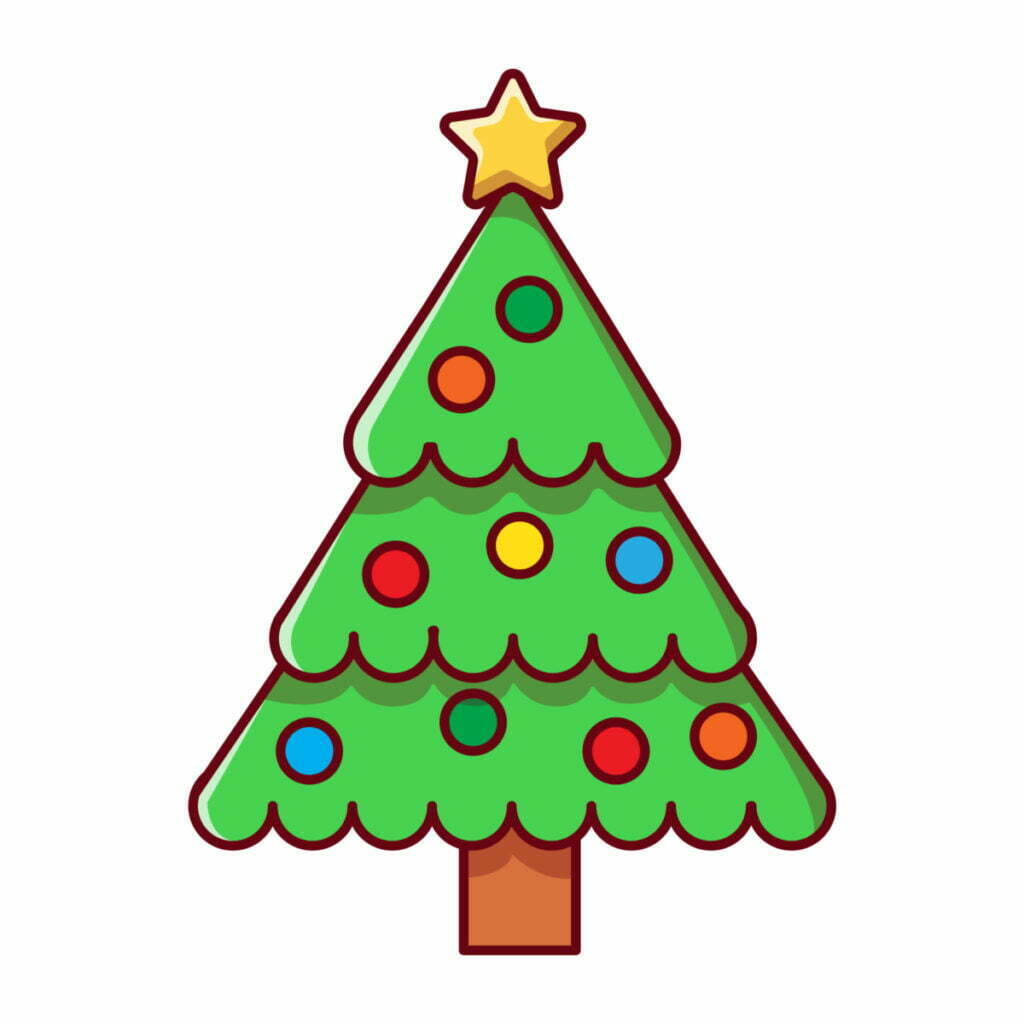 easy Christmas tree drawing