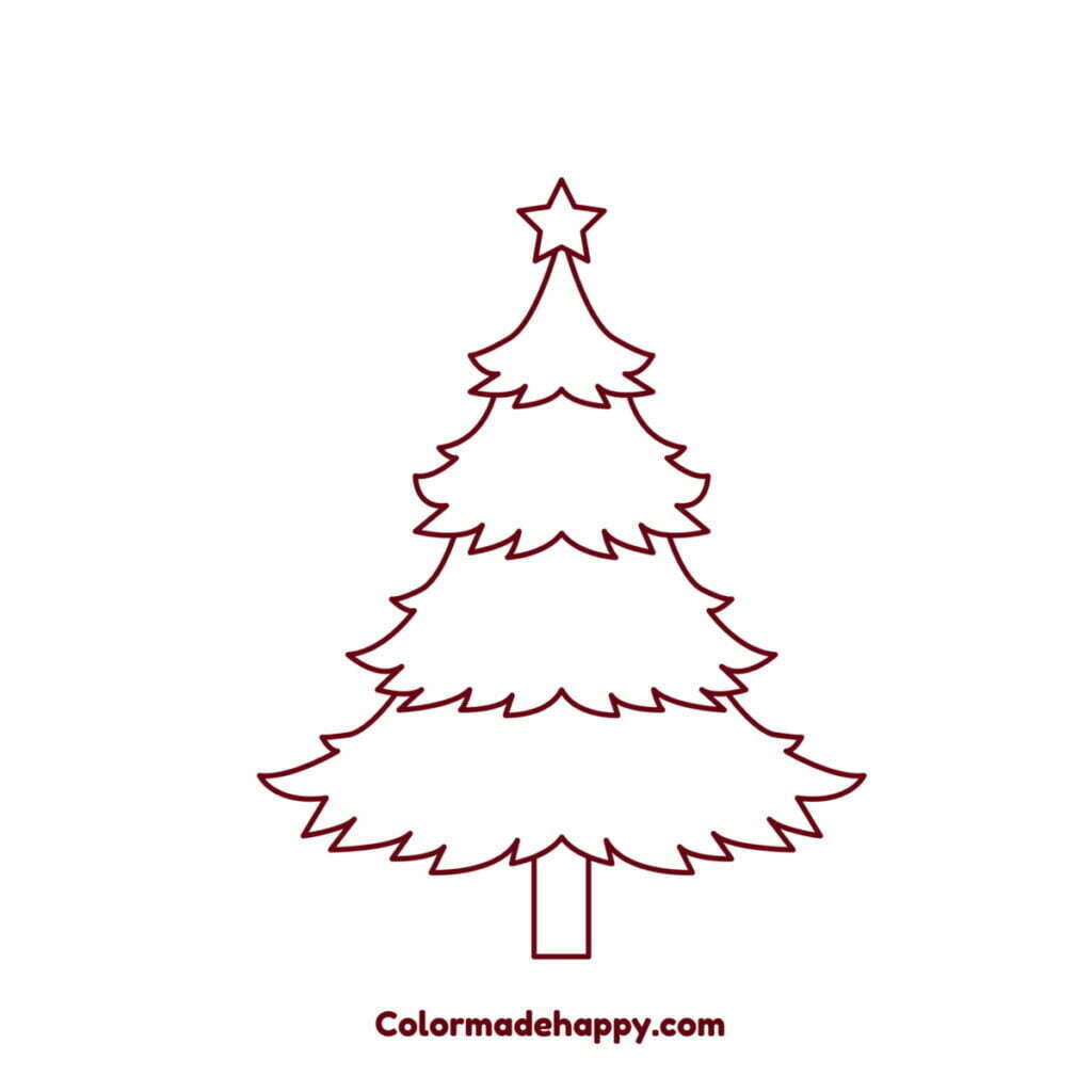 Free: Christmas Tree Outline - Christmas Tree Drawing Easy - nohat.cc-nextbuild.com.vn