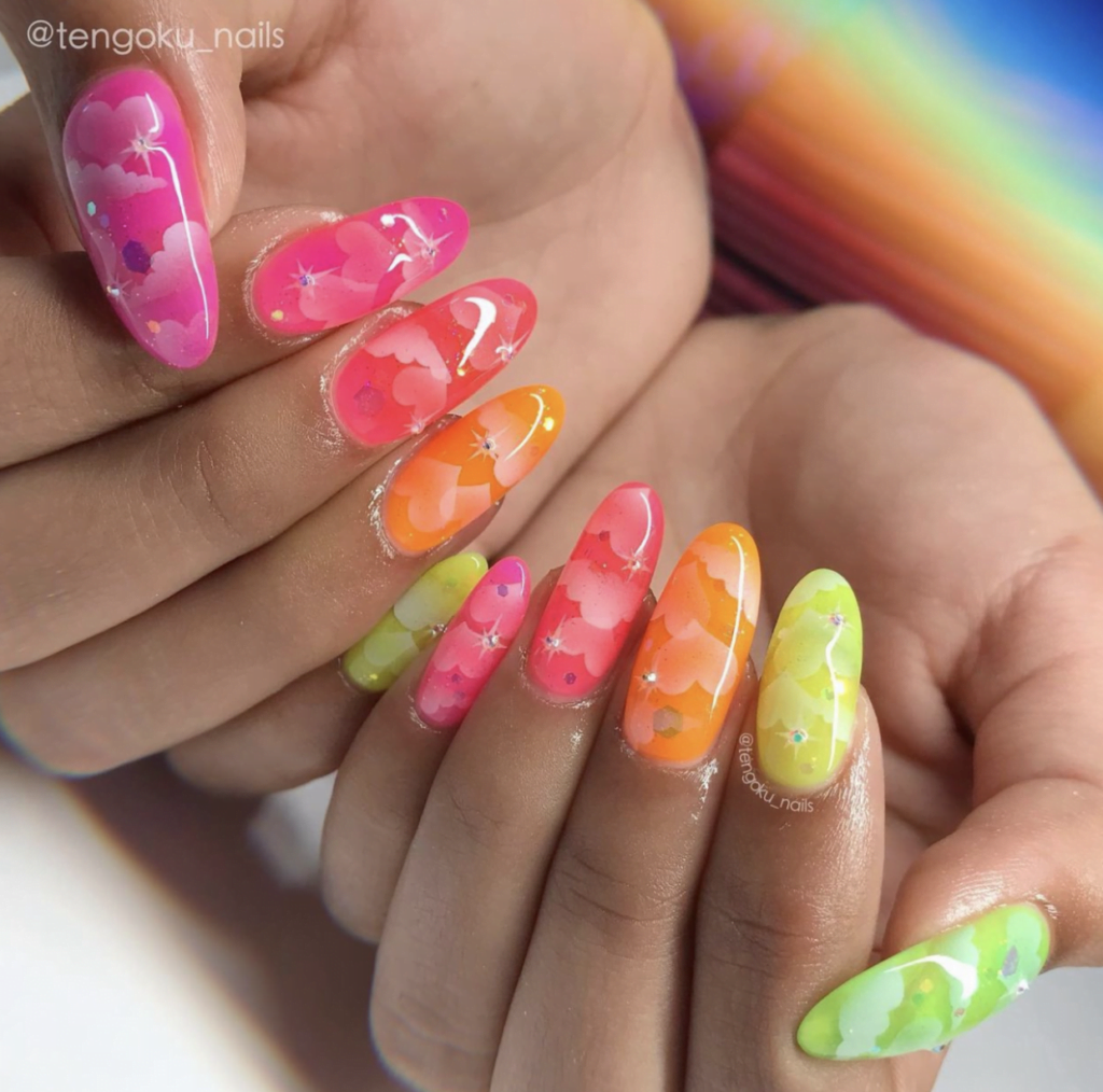 Neon jelly nails
