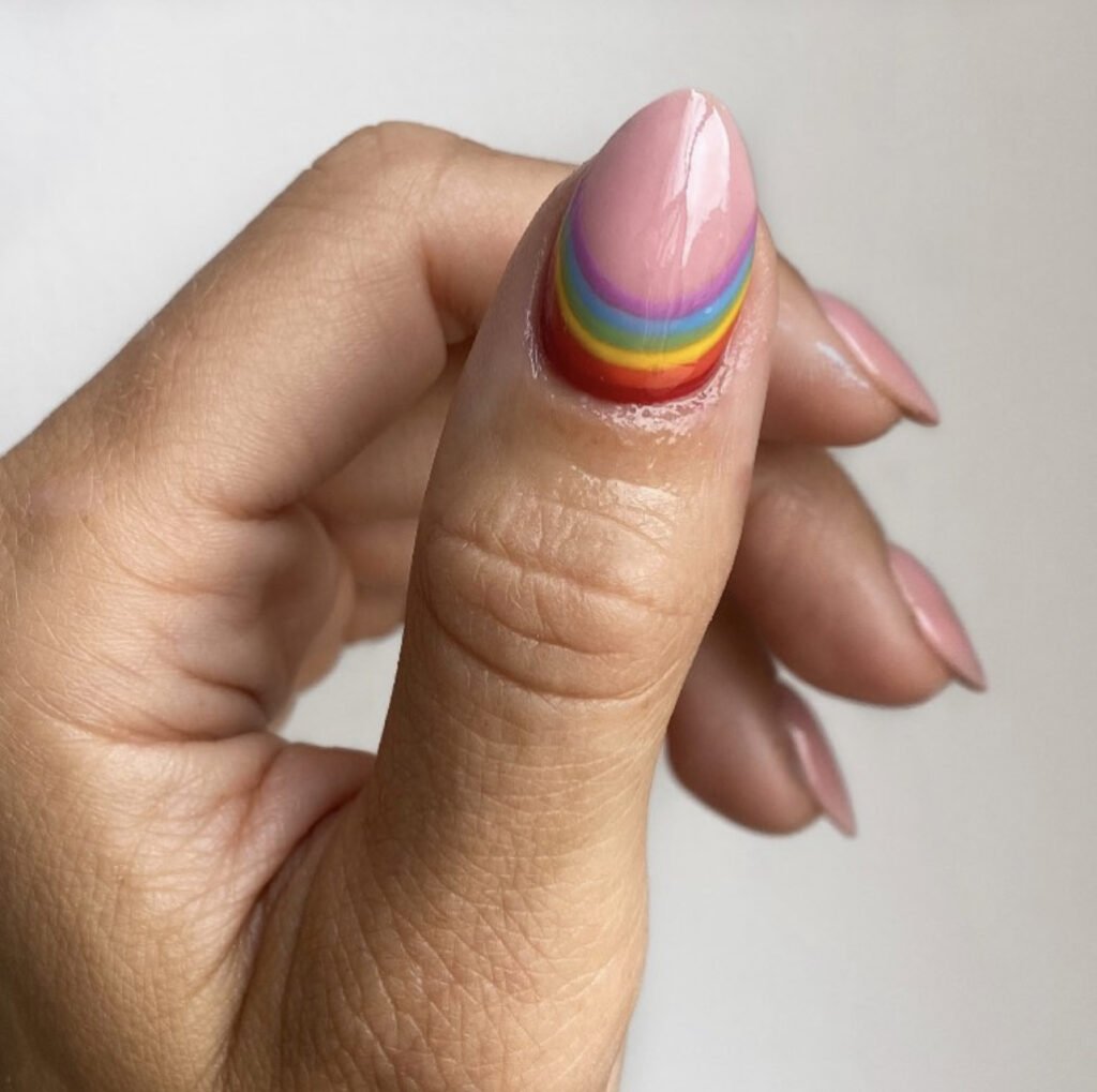 Rainbow Short Nails