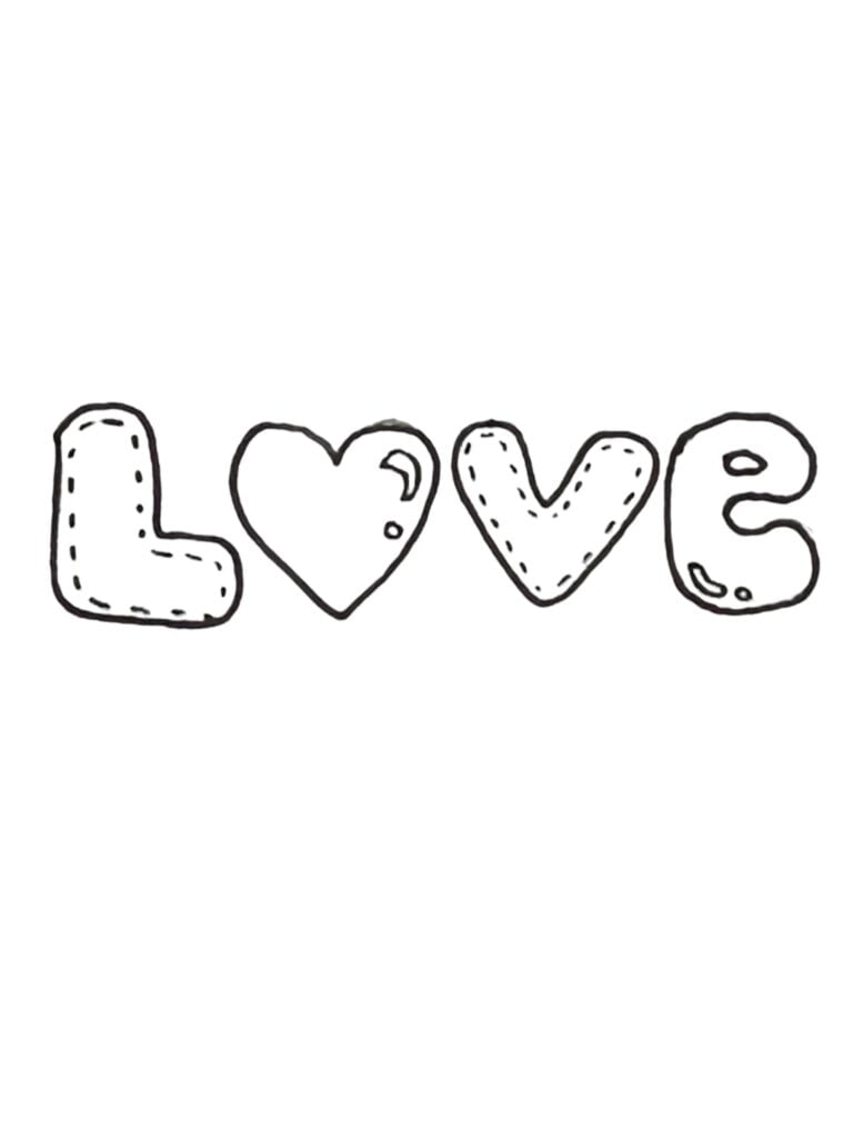 "Love" balloon style letters.