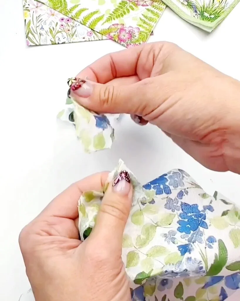 Tear napkins into small pieces 