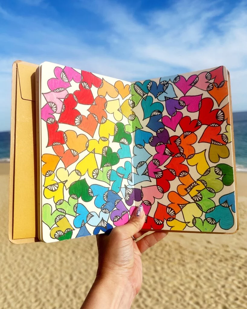 how to draw a heart pattern